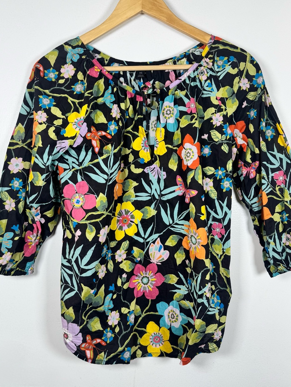 J. Crew Tunic Top Or Beach Coverup Liberty Pavilion Floral Tissue Cotton X SMALL